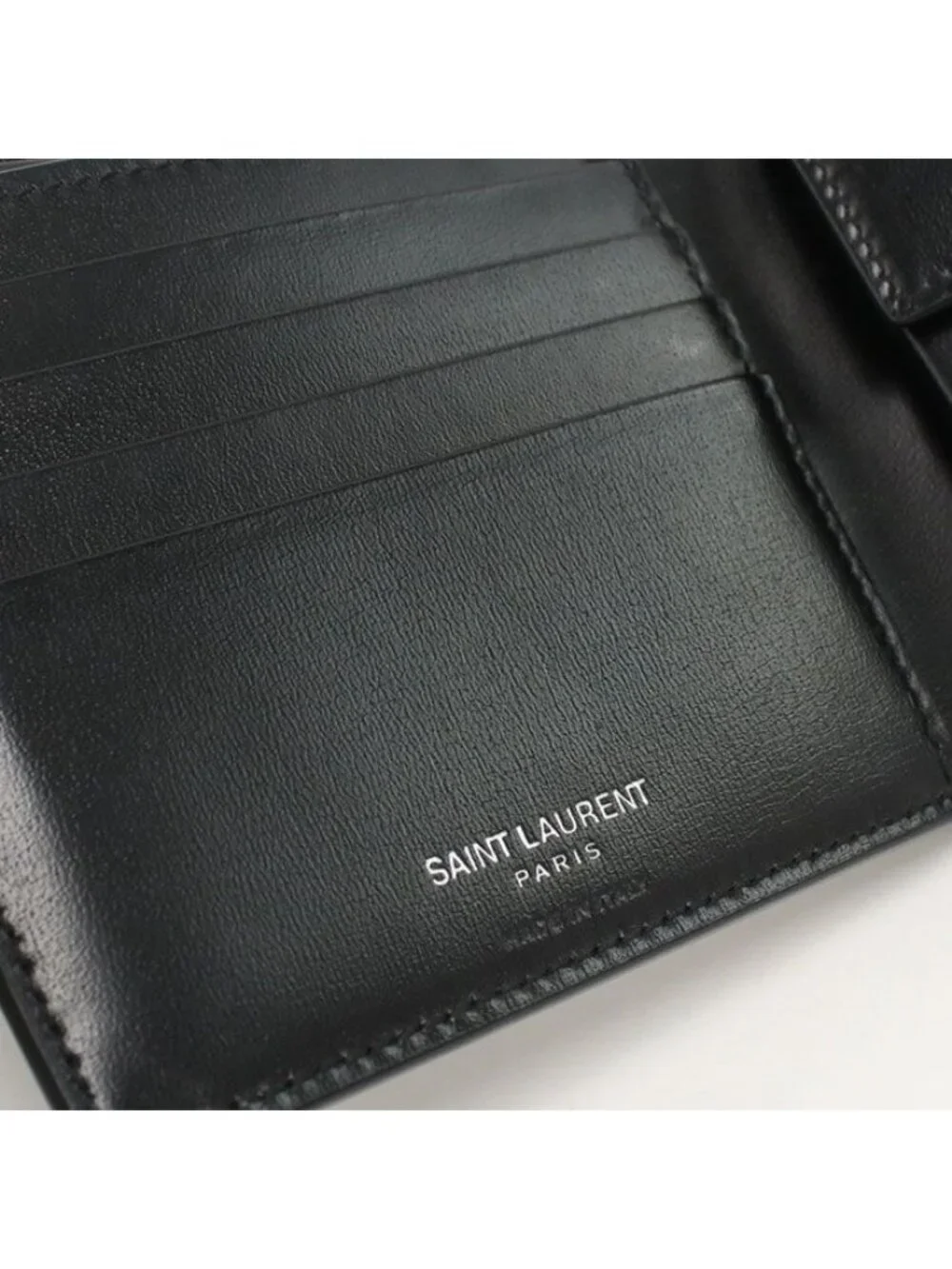 Saint Laurent Wallet with Coin Pass TinY Cassandra East West Bifold Calf - Picture 6 of 8